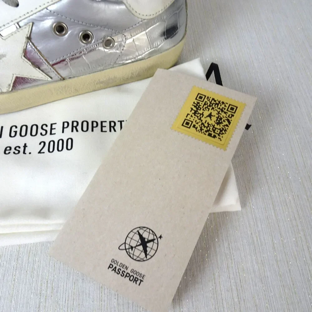 Golden Goose Sneakers Super Star Penstar Silver White Leather Women 36